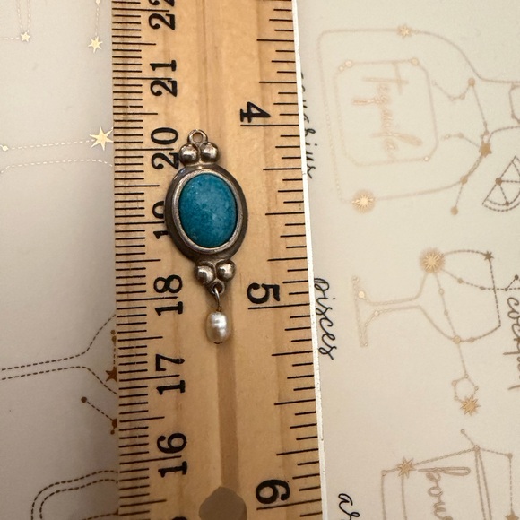 Lot of Vintage CCO Sterling Silver Earring Charms Pearl Dangles Blue Green Turqu - Picture 13 of 13